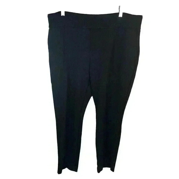 Dalia XL Black Point Knit Pull On Pants Bootcut Pockets Heavy Weight Stretch - Picture 1 of 4